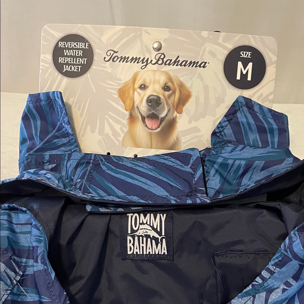 Tommy Bahama Blue Patterned Reversible Jacket